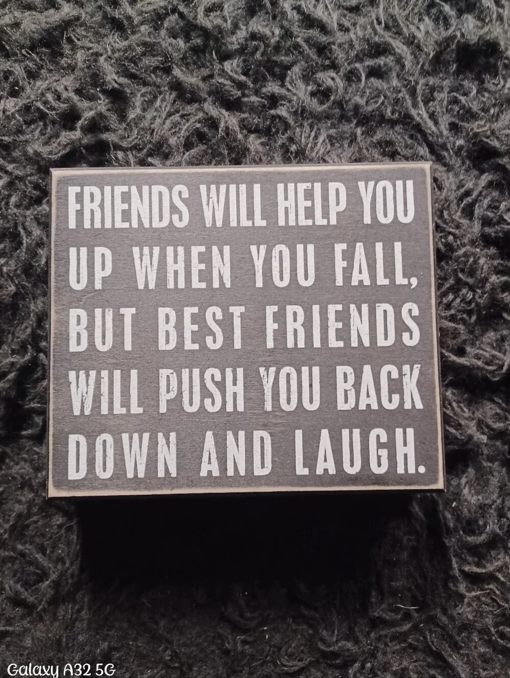 Primitives by Kathy Black and White Wooden Friendship Quote Wall Plaque